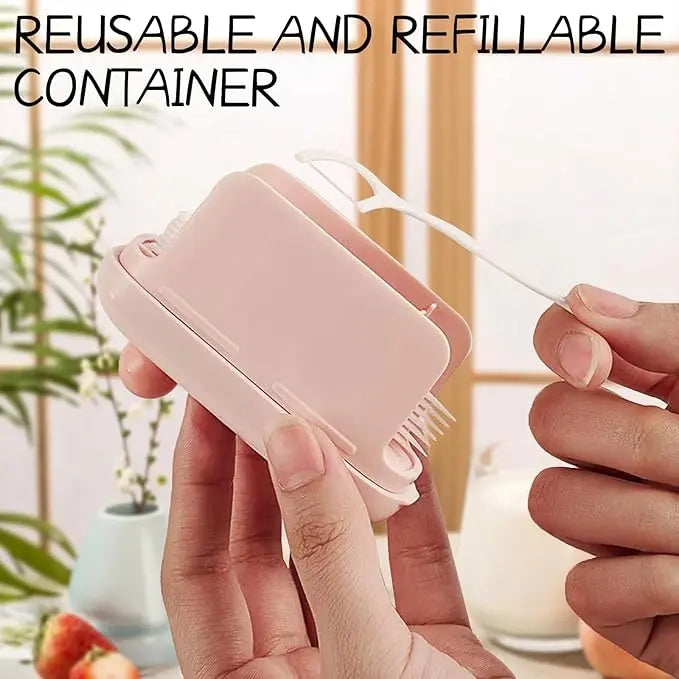 Travel-sized storage case - features an automatic pop-up dispenser, portable and refillable, perfect for oral care at home, in restaurants, and while traveling. Oral Hygiene Kit Oral Care Tools