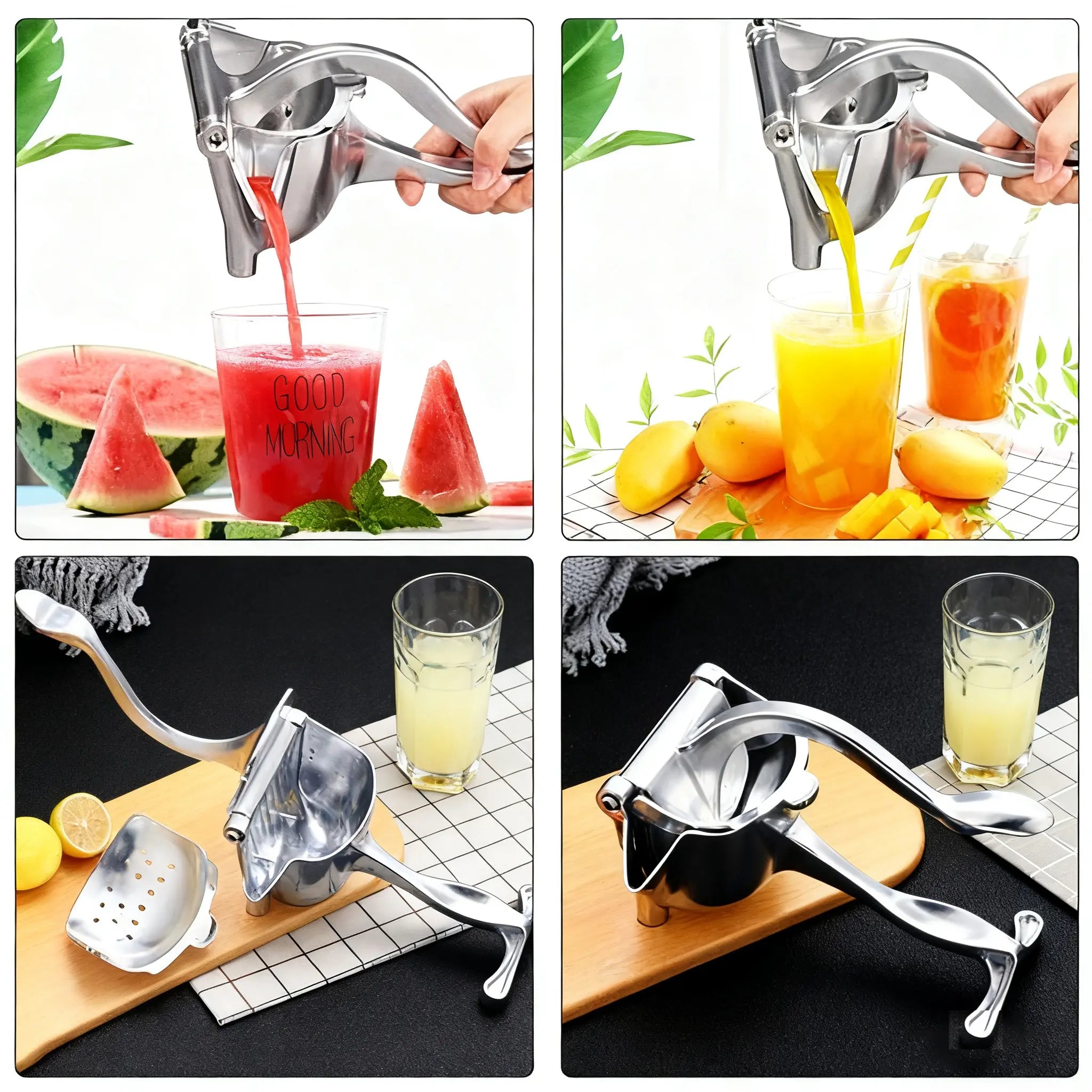 Hand Juicer Squeezer - Portable Multifunctional Manual Fruit Juicer Quiet Operation Easy Cleaning Detachable Head Press Sturdy Food Grade Juicermachine Kitchen Gadget Utensils