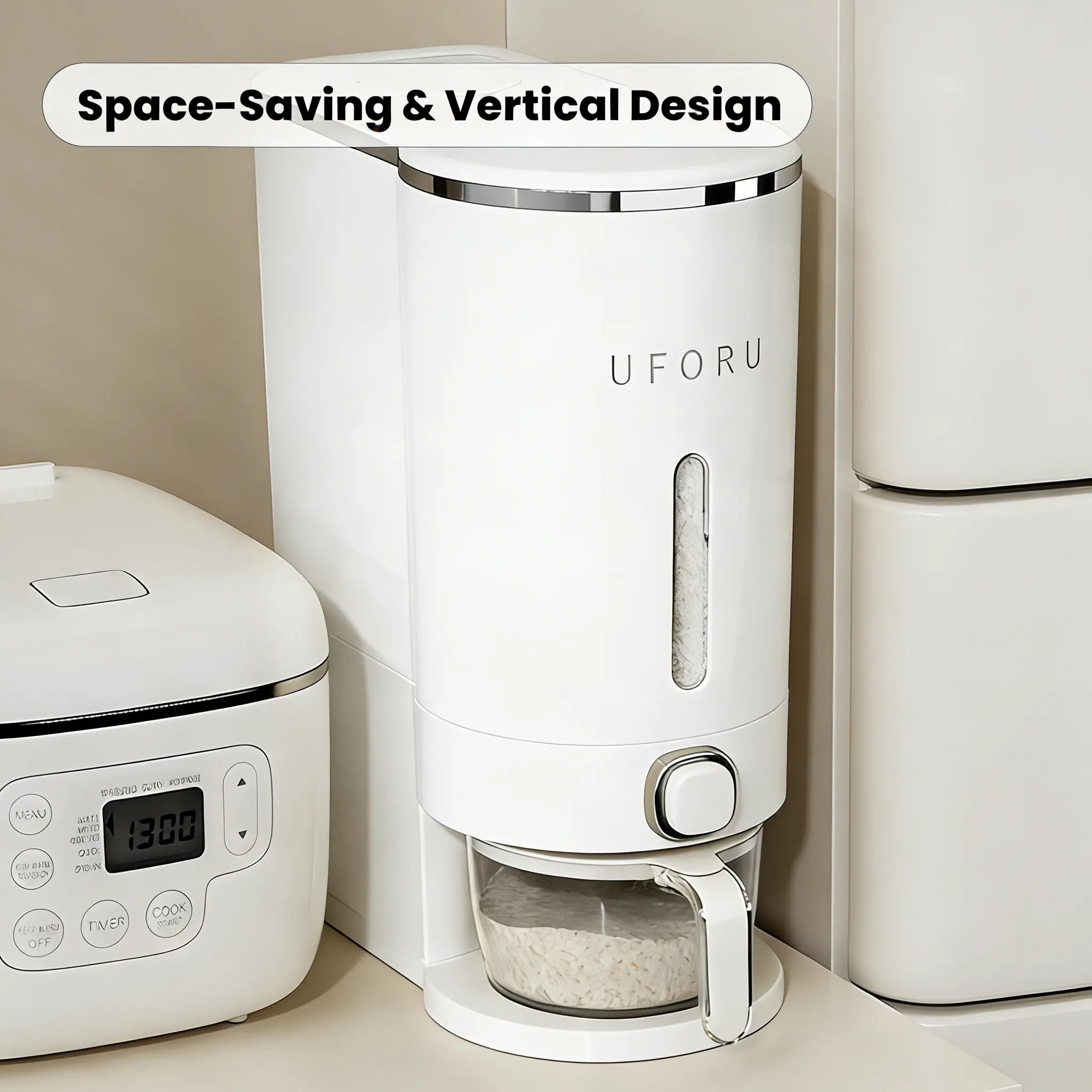 insect-proof airtight Rice Dispenser with Measuring Cups - Moisture-Resistant Plastic, Airtight Grain Storage Container for Soybeans, Corn & Cereals,pet food,cat food,dog food,suitable for kitchen and food storage room,dealsforyou#SummerWins