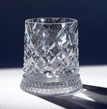 Luxury 360° Spinning Crystal Glass – Star-Cut Stress Relief Whiskey & Wine Glass, Elegant European Barware Gift，Rotating Glass Cup Spinning Glass Cup